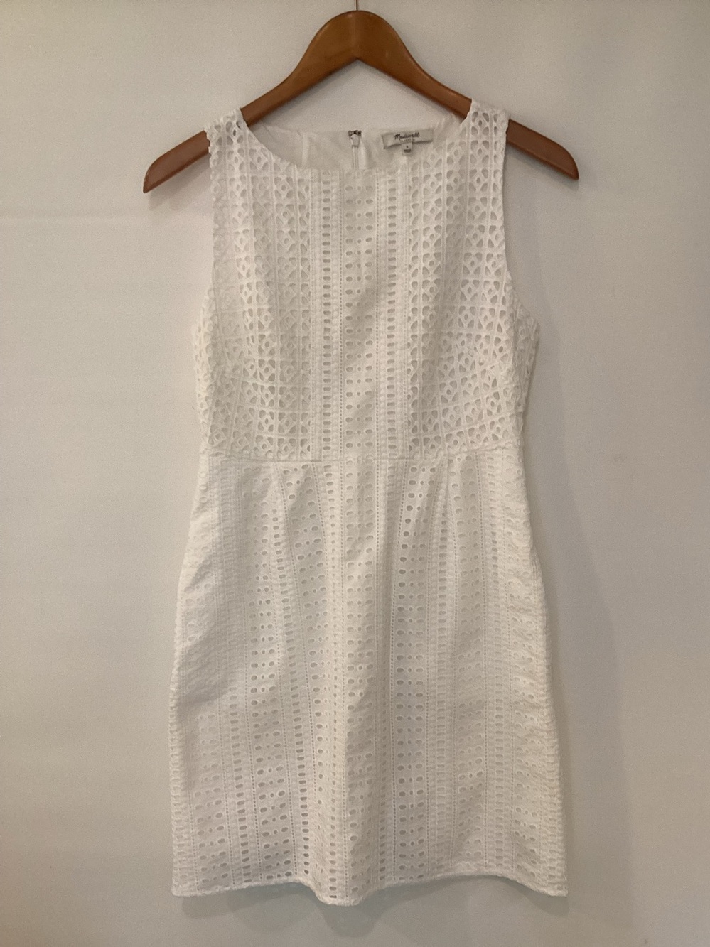 Madewell White Eyelet Sleeveless Dress